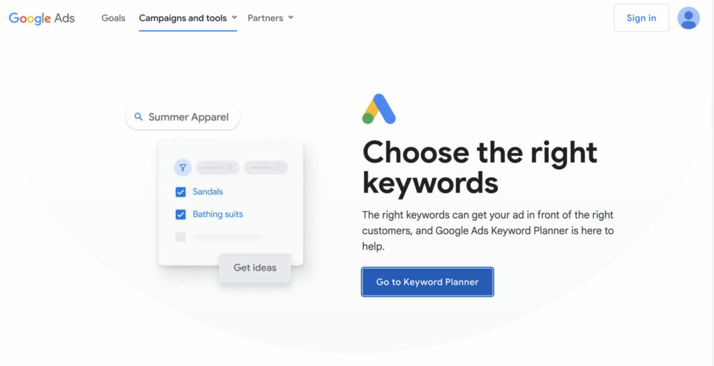 Google Keyword Planner Image