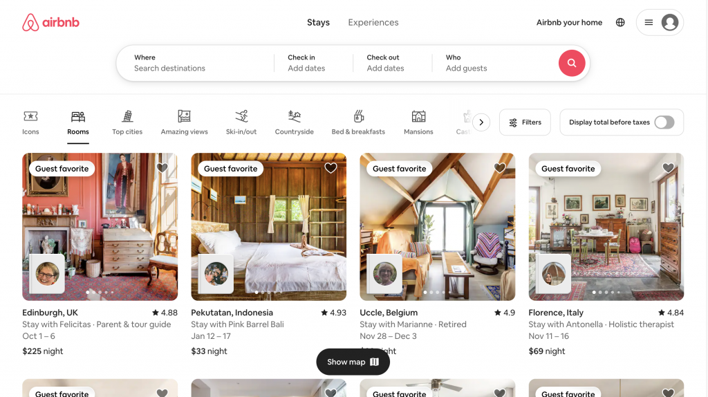 Airbnb website