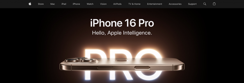 Apple Main Website Page